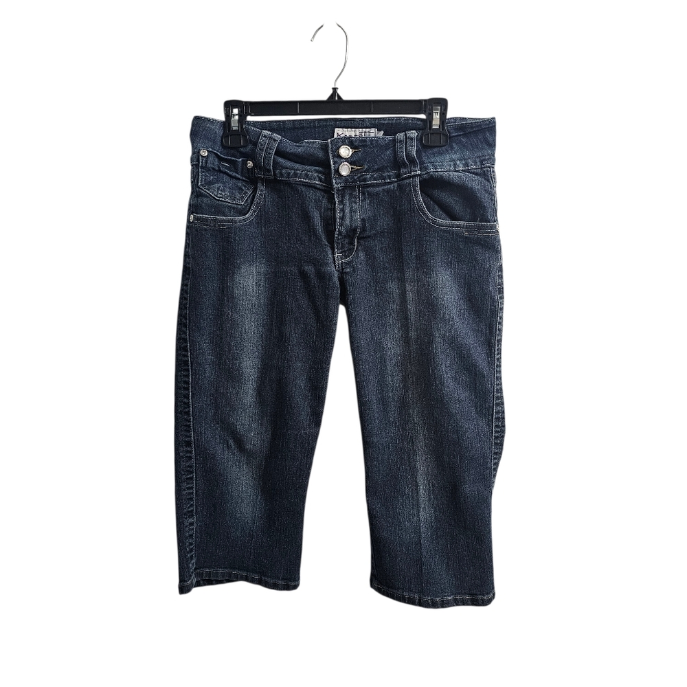 Karen T Vintage y2k Crop Jean Capris Size 14 Low Rise Dark Wash